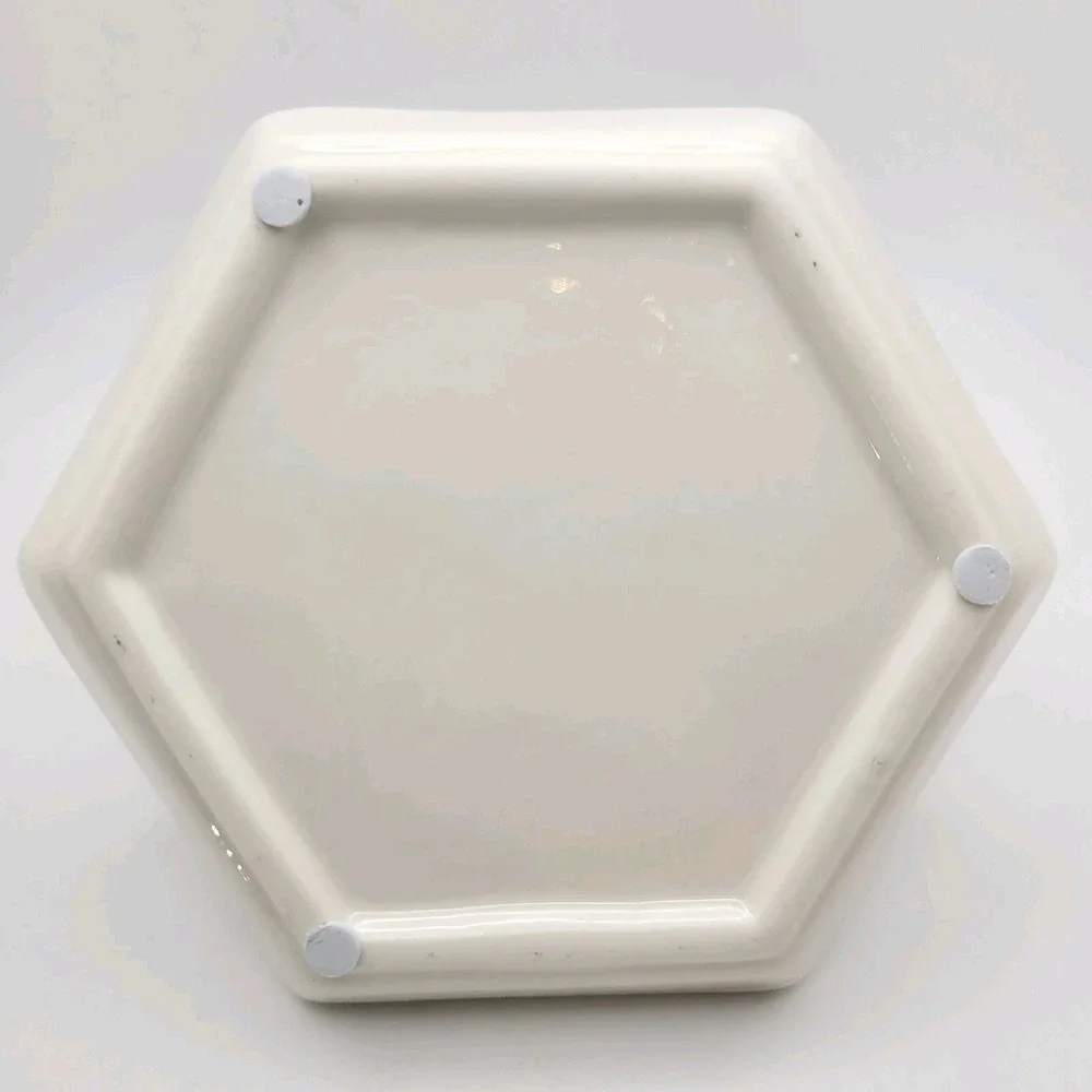 Elephant Ring Holder Trinket Dish White Ceramic Gold‎ Trim 3.5